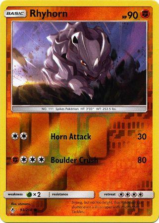 Rhyhorn - 93/214 - Common Reverse Holo