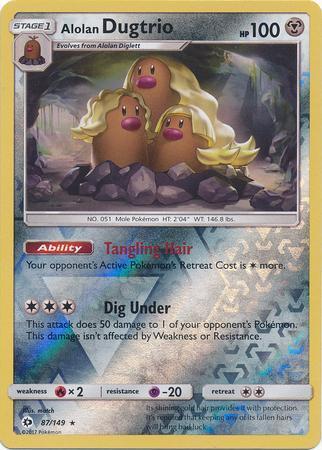 Alolan Dugtrio – 87/149 – Rare Reverse Holo