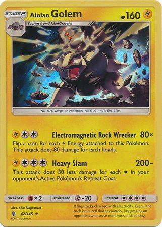 Alolan Golem – 42/145 – Holo Rare