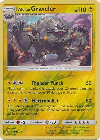 Alolan Graveler – 41/145 – Uncommon Reverse Holo
