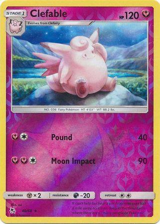 Clefable – 40/68 – Rare Reverse Holo