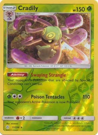 Cradily – 11/236 – Rare Reverse Holo