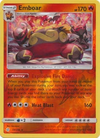 Emboar – 33/236 – Rare Reverse Holo
