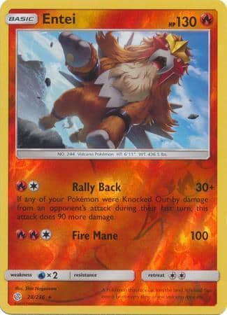 Entei – 28/236 – Rare Reverse Holo