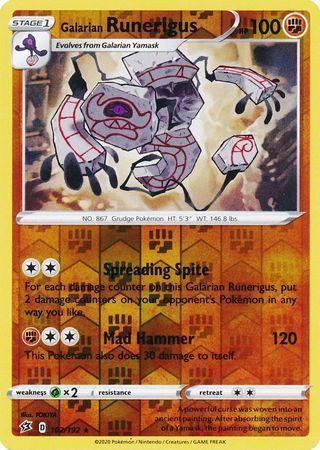 Galarian Runerigus  – 102/192 – Rare Reverse Holo