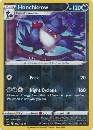 Honchkrow – 115/196 – Rare Reverse Holo