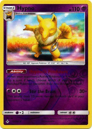 Hypno – 72/214 – Rare Reverse Holo