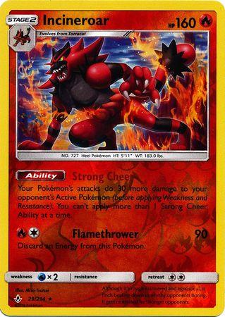 Incineroar – 29/214 – Rare Reverse Holo