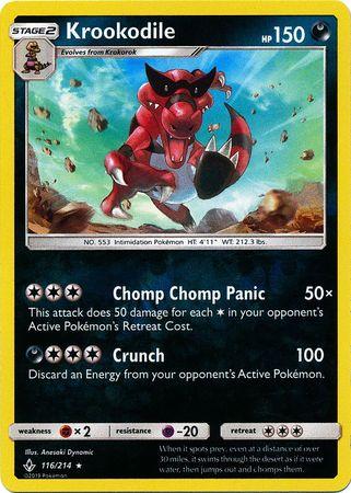 Krookodile – 116/214 – Rare Reverse Holo