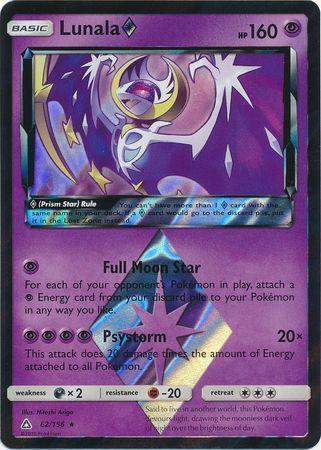 Lunala Prism Star – 62/156 – Holo Rare