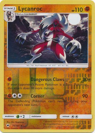 Lycanroc - 75/147 - Holo Rare Reverse Holo