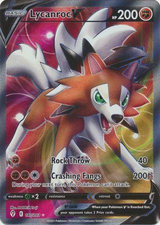 Lycanroc V – 187/203 – Full Art Ultra Rare