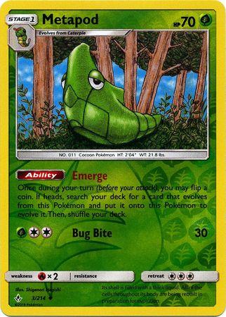 Metapod – 3/214 – Uncommon Reverse Holo
