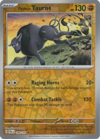 Paldean Tauros – 108/193 – Uncommon Reverse Holo