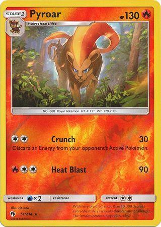 Pyroar – 51/214 – Rare Reverse Holo