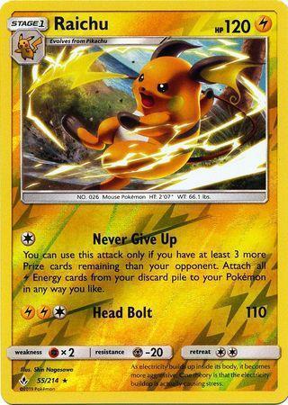 Raichu – 55/214 – Rare Reverse Holo