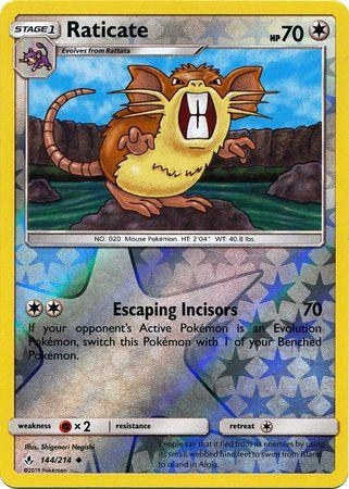 Raticate – 144/214 – Uncommon Reverse Holo