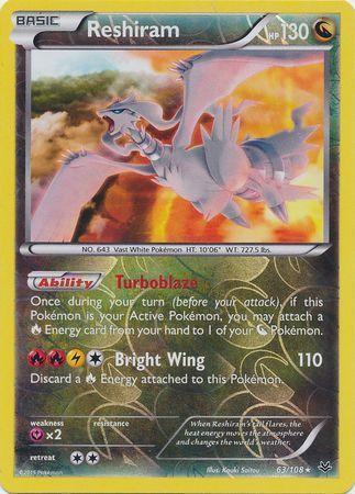Reshiram – 63/108 – Holo Rare Reverse Holo