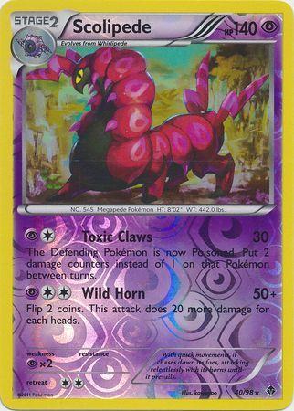 Scolipede – 40/98 – Rare Reverse Holo