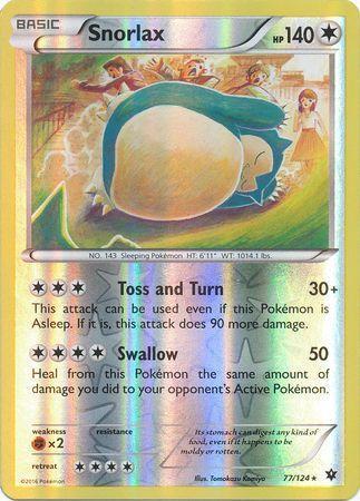 Snorlax – 77/124 – Rare Reverse Holo