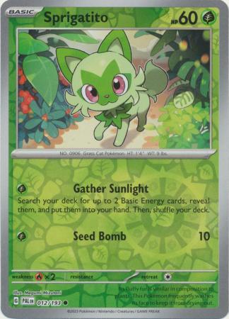Sprigatito – 012/193 – Common Reverse Holo