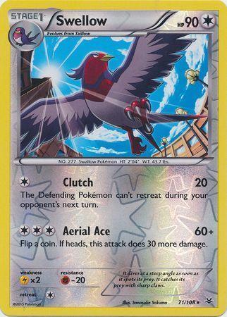 Swellow – 71/108 – Rare Reverse Holo