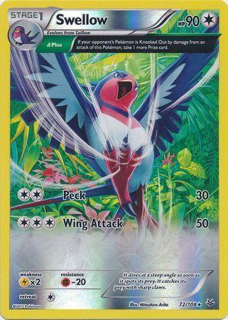 Swellow – 72/108 – Holo Rare Reverse Holo
