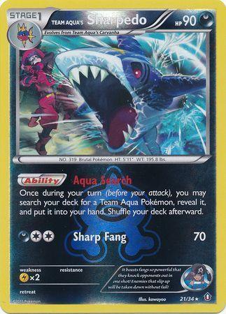 Team Aqua’s Sharpedo – 21/34 – Holo Rare Reverse Holo
