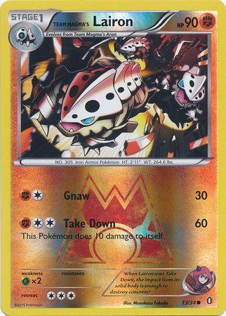 Team Magma’s Lairon – 13/34 – Common Reverse Holo