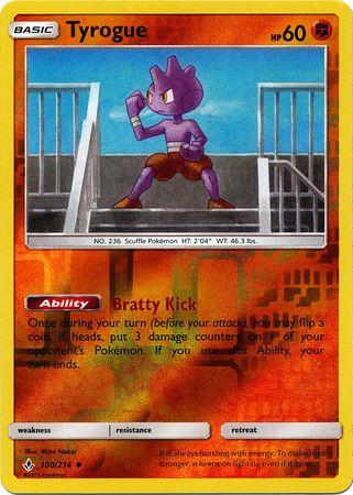 Tyrogue – 100/214 – Uncommon Reverse Holo