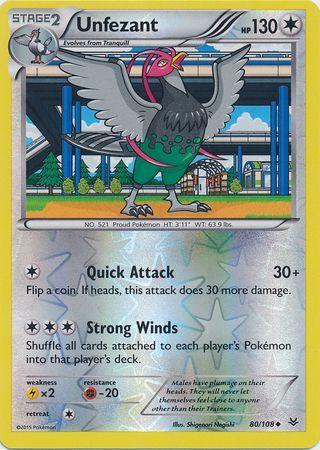 Unfezant – 80/108 – Uncommon Reverse Holo