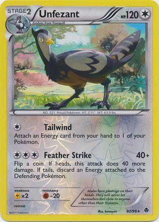 Unfezant – 82/98 – Rare Reverse Holo