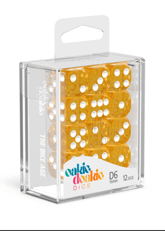 Dados 16mm Speckled  Orange (12) OD D6