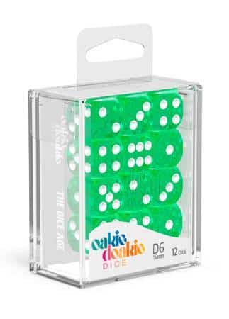 Dados 16mm Speckled Green (12) OD D6