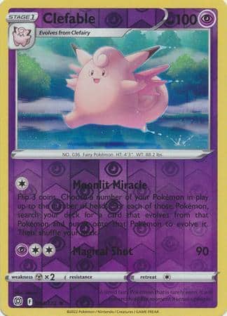 Clefable – 054/172 – Rare Reverse Holo