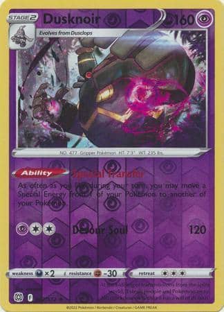 Dusknoir – 062/172 – Holo Rare Reverse Holo