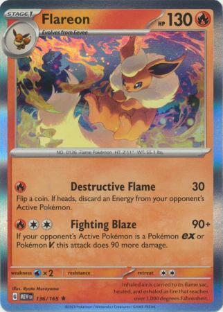 Flareon – 136/165 – Holo Rare