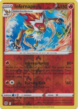 Infernape – 026/172 – Holo Rare Reverse Holo
