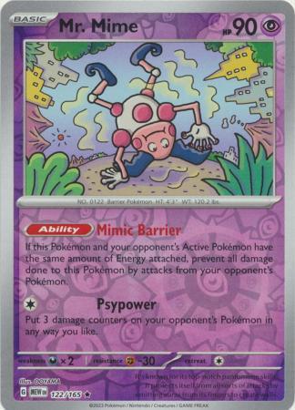 Mr. Mime – 122/165 – Holo Rare Reverse Holo