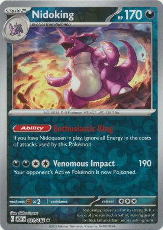 Nidoking – 034/165 – Holo Rare Reverse Holo