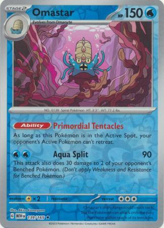 Omastar – 139/165 – Holo Rare Reverse Holo