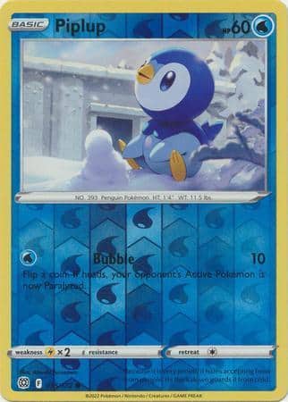 Piplup – 035/172 – Common Reverse Holo