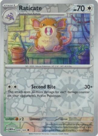 [ESP] Raticate - 020/165 - Uncommon Reverse Holo - Playset