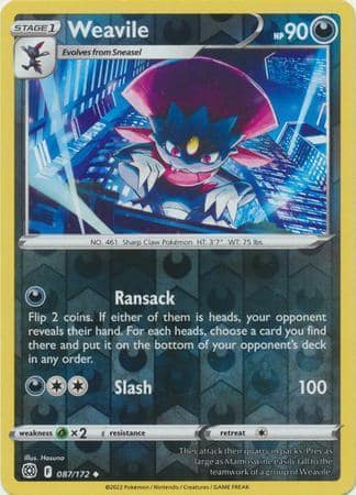 Weavile - 087/172 - Uncommon Reverse Holo