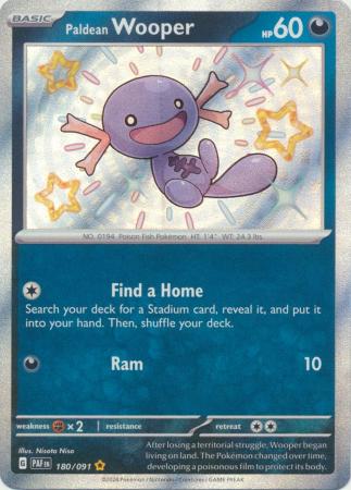 Paldean Wooper 180 091 Shiny Rare Playset