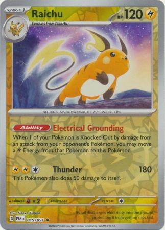 Raichu – 019/091 – Holo Rare Reverse Holo