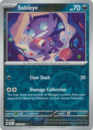 Sableye - 107/162 - Uncommon Reverse Holo