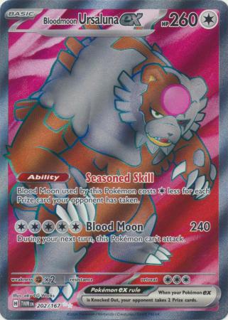 Pokemon Carta Bloodmoon Ursaluna Ex 216/167 - Maschera Cremisi - Illustration Rara Foil