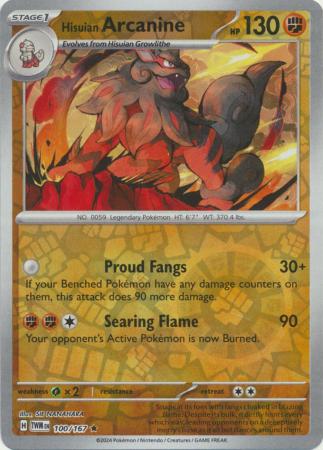 [ESP] Hisuian Arcanine - 100/167 - Holo Rare Reverse Holo