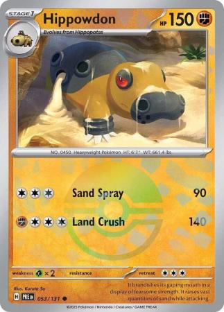 Hippowdon – 053/131 – Common Pokeball Reverse Holo
